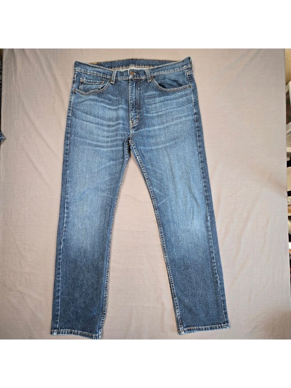 Levis 505 Mens Jeans Size 36x32 Straight Leg Stretch Denim Medium Wash
